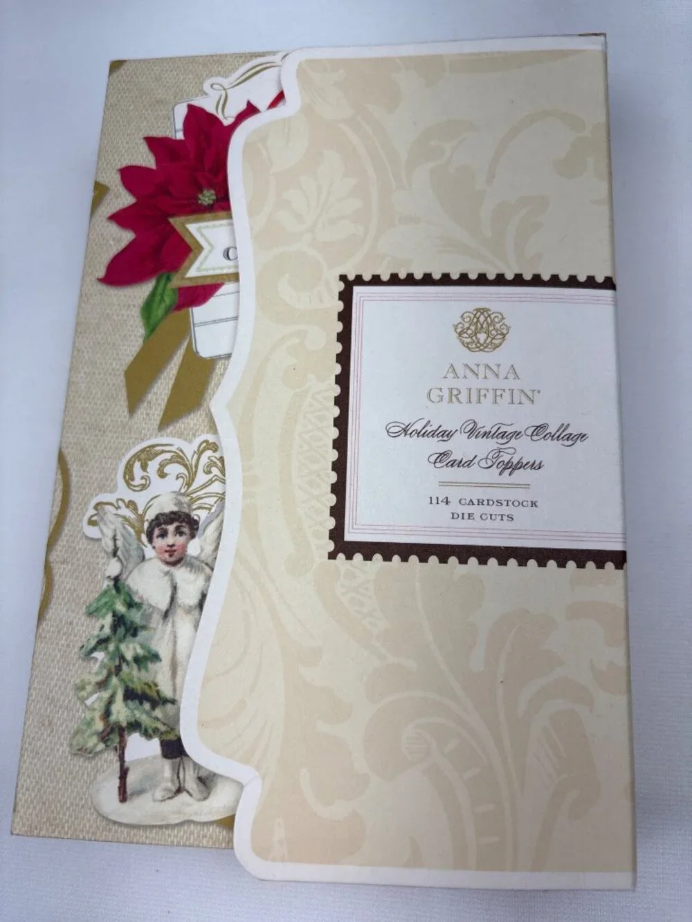Anna Griffin Holiday Vintage Collage Card Toppers 114 Cardstock Die Cuts Festive